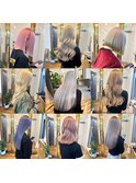 20代 30代 40代 ロング ハイトーン 艶ブリーチ イヤリングカラー