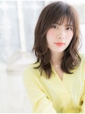 アッシュブラウンくせ毛風ミディアムレイヤーc6越谷20代30代40代