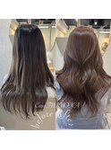 ショコラベージュ《★髪質改善うる艶水素カラー＋カット★》