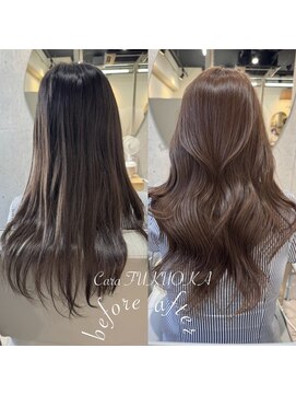 カラ フクオカ(Cara FUKUOKA) ショコラベージュ《★髪質改善うる艶水素カラー＋カット★》