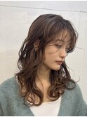 くびれ アプリコットオレンジ 夏のヘアアレンジハイライトカラー