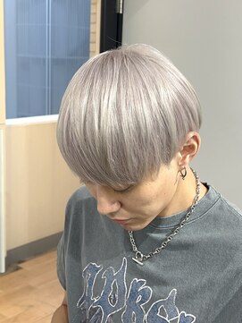 ユウル 横浜(juhl.) メンズホワイトシルバーアッシュブロンドブリーチダブルカラー
