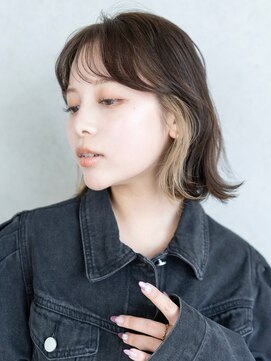 アルバム 新宿(ALBUM SHINJUKU) 暗めカラーおくれ毛フェイスフレーミングデザインカラー_F60800