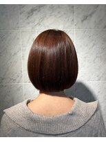 プラス アヴェダ(PLUS AVEDA)&nbsp;暖色系オレンジブラウン×丸みボブ