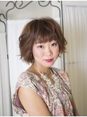 ゆるクシャふんわりレイヤーボブ