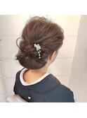 留袖に上品×しっとりしたボリュームシニヨンヘアスタイル