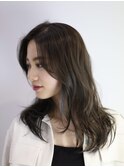 ネオウルフロングレイヤーアッシュブラウンデザインカラー