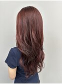 *レッドブラウン_ブリーチなし_リバース巻き_韓国風_m35