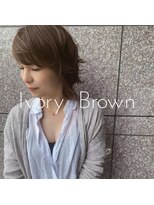 ヘアメイク アージュ 大野城 下大利店(HAIR MAKE age)&nbsp;ナチュラルレイヤーウルフ×アイボリーブラウン　20代30代40代