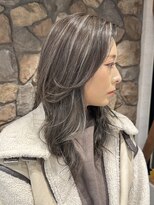 ラック(LUCK)&nbsp;切りっぱなしボブ/エアリーロング/美髪/グレージュ/ハイライト