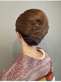 小紋着物 ルーズ夜会巻き【福島/ヘアセット】