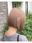 切りっぱなしボブ/ミルクティーベージュ/ダブルカラー/豊橋/豊川