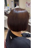 クラシカルボブ×オレンジ系【髪質改善】メテオカラー