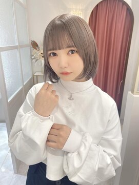 ランド 原宿表参道(LAND) 前髪カットが可愛い☆透明感ミルクティーグレージュカラー☆ボブ