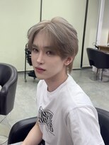 オーシャントーキョー 心斎橋(OCEAN TOKYO WEST)&nbsp;メンズセンターパート韓流シースルーウルフグレージュカラー