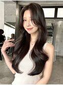 うるツヤオリーブベージュモテ髪色気暗めカラー美髪大人ヘア
