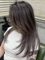 アポロ 横浜駅店(apollo)&nbsp;xカラー/ホワイトグレージュ/レイヤーカット/チェリーブラウン