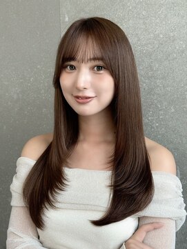 シーシンジュク 新宿南口(Sea shinjuku) ココアベージュ×レイヤー[小顔/黒髪/オリーブグレー]