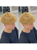 波巻きスパイラルパーママッシュブリーチパーマ