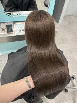 ノー バイ イオエ 西梅田(no. by ioe) ブリーチなしカラー/髪質改善/ミルクティーベージュ/小顔へア