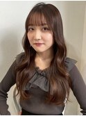 ブラウンカラー 顔周りレイヤー 韓国風巻き 艶髪 20代