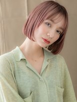 カバーヘア ブリス 北浦和(COVER HAIR bliss)&nbsp;ピンクベージュ艶感ストレート切りっぱなしボブX北浦和20代30代