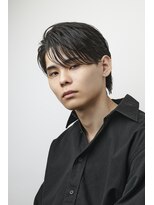 ブラック(BLACK)&nbsp;シャギーセンター/Men'sHair/リバースセンターパート/表参道