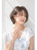 ショートボブ/大人女性/シアーグレージュ/白髪ぼかし/脱白髪染め