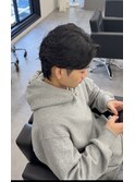 MEN’S/リバースセンターパート/ニュアンスパーマ/心斎橋