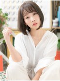 シースルーパングカット小顔前下がりボブa戸田公園20代30代40代