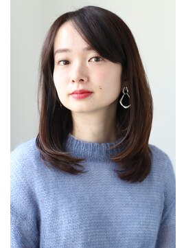 エクリ シセイドウ 麻布十番店(equri×SHISEIDO) 艶髪カカオブラウンで魅せる30代へおすすめの鎖骨ロブ