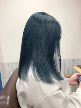 ビー オン ディー ヘア 池袋(BonD hair) 圧倒的発色！ネイビーブルー【池袋/髪質改善/ハイライト】