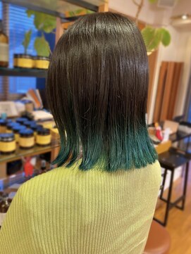 オーガニックマインド 坂戸 鶴ヶ島(organic+mind) 20代30代大人可愛いインナーカラー×外ハネ耳掛け小顔ミディ