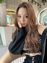 ロンドメリア 天神大名店(Lond Melia)&nbsp;★くびレイヤーエモージュインナーグレージュ前髪ピンクベージュ