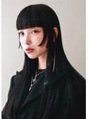 【porto神戸】30代40代/大人女性/グレーベージュ/黒髪/ぱっつん