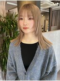 ミルクティーベージュ×顔まわりレイヤー