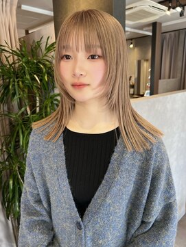 ポノ(po_no) ミルクティーベージュ×顔まわりレイヤー