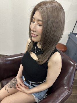 ライフ 住道店(Lyfe) ダブルカラーアッシュベージュ_こなれミディイメチェン_438