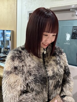 メク(meku) 梅雨の時期におすすめな縮毛矯正と艶感たっぷりカラー＊