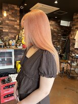 レオクマ(REOKUMA)&nbsp;シャーベットオレンジ/オレンジ/ハイトーン/艶髪ストレート