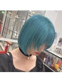 10代20代30代/ハイトーン/レイヤーボブ/水色/レイヤーカット