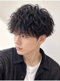 銀座メンズパーマニュアンスパーマニュアンスウルフダウンバング