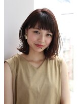 【GARDEN KOMAKI】モテ髪ミディにベージュカラー斜めバング