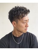 横浜メンズスパイラルパーマツーブロックショートレイヤー　短髪