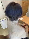 ネイビーブルー×ショートウルフ
