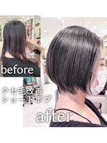 アッシュ 清瀬店(Ash)&nbsp;縮毛矯正+骨格矯正ショートボブ