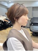 くびれショート_マッシュショート_ショートボブ_グレージュ_銀座