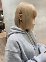 ロンドポレール 北千住(Lond polaire)&nbsp;切りっぱなしボブ×ホワイトベージュ