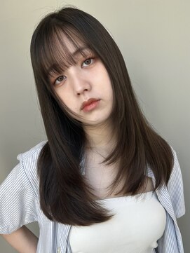 トリッカ シブヤ(TRICCA SHIBUYA) 顔周りレイヤー/ロングヘアオリーブベージュ/透明感カラー