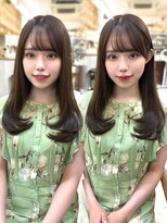 20代30代40代◎前髪パーマ韓国風巻きくすみベージュお団子ヘア